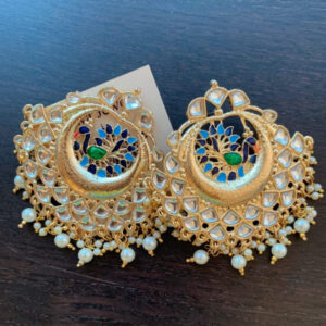 Peacock Kundan Chandbali