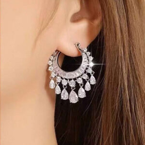 Jeweled Crescent Hoop